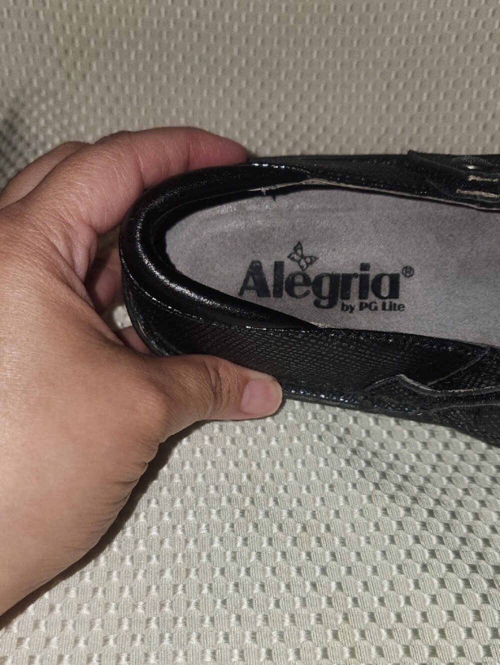 Alegria Black Textured Mary Jane Flats - Picture 2 of 11